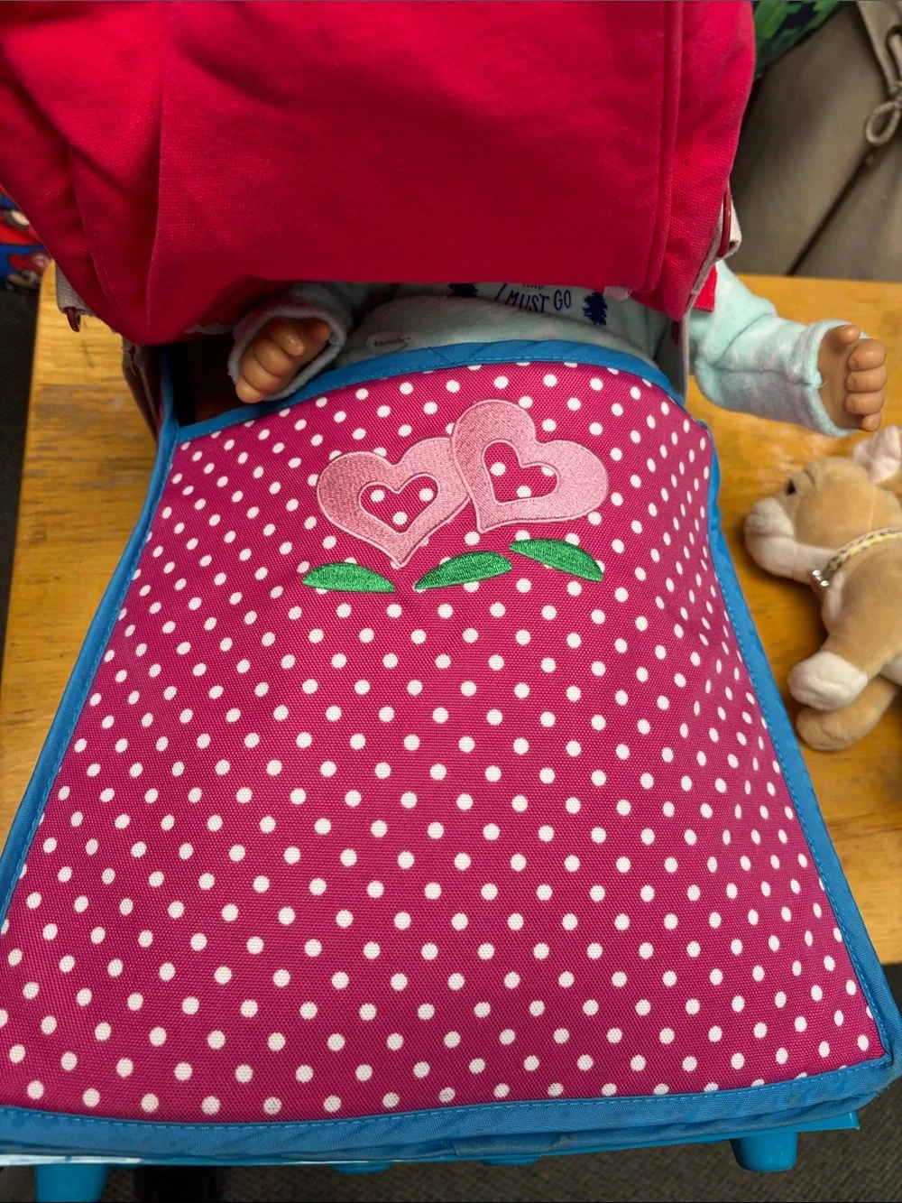 American Girl BITTY BABY BUNDLE Rolling bag, purse, horse, dog lot